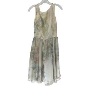 Lanz Originals Vintage Green Floral Fairycore Watercolor Whimsical Dress‎